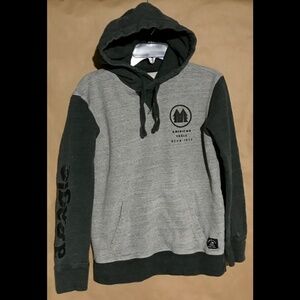 American Eagle USA 1977 Men's Hoodie, Front Pocket, Size: XS, Color: Grey/Black